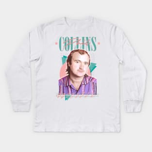 Phil Collins /// Retro 80s Aesthetic Fan Design Kids Long Sleeve T-Shirt